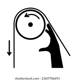 Hand Entanglement Rollers Black Icon,Vector Illustration, Isolate On White Background Label. EPS10