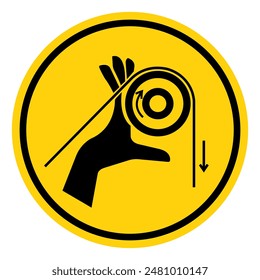 Rodillos de enredo de mano Símbolo Signo, Ilustración vectorial, Aislado sobre fondo blanco Etiqueta .EPS10
