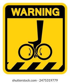 Hand Entanglement Rollers Warning Sign, Vector Illustration, Isolate On White Background Label .EPS10