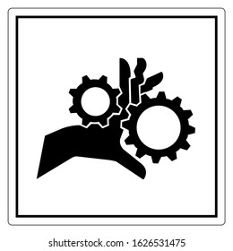 Hand Entanglement Rotating Gears Symbol Sign, Vector Illustration, Isolate On White Background Label .EPS10