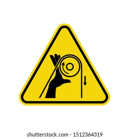 Hand Entanglement Warning Triangle Sign Isolated On White Background. Caution Symbol Simple, Flat Vector, Icon You Can Use Your Website Design, Mobile App Or Industrial Design