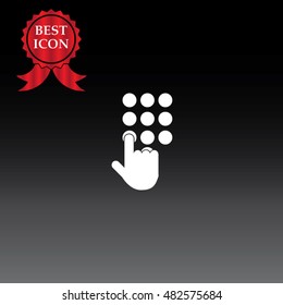 Hand Entering Security Code Single Icon