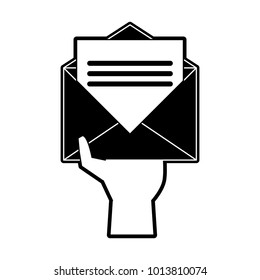 Hand with envelope