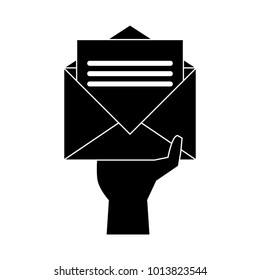 Hand with envelope