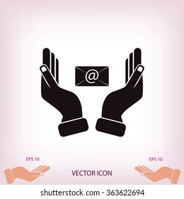 Hand and Envelope icon