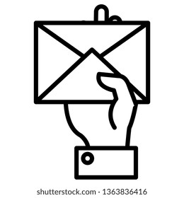 hand with envelope mail
