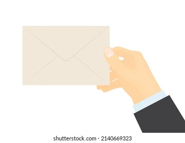 hand with envelope- vector illustration