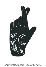 hand esoteric colorless icon isolated