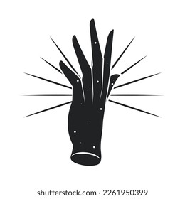 hand esoteric colorless icon isolated