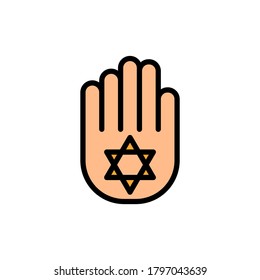 Hand esoteric icon. Simple color with outline vector elements of esoteric icons for ui and ux, website or mobile application
