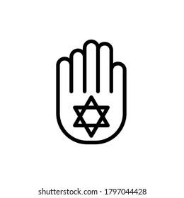 Hand esoteric icon. Simple line, outline vector elements of esoteric icons for ui and ux, website or mobile application