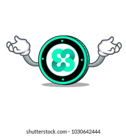 Hand up Ethos coin character cartoon