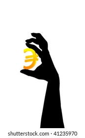 hand with euro symbol