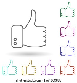 Hand everything is fine multi color icon. Simple thin line, outline vector of media, press icons for ui and ux, website or mobile application