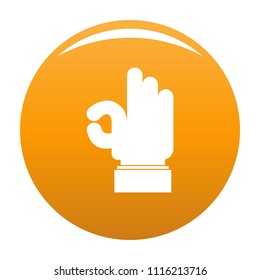 Hand everything good icon. Simple illustration of hand everything good vector icon for any design orange