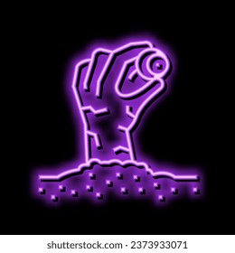 hand evil zombie neon light sign vector. hand evil zombie sign. isolated symbol illustration