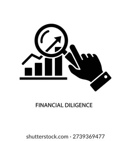A hand examines a rising bar graph with a magnifying glass, symbolizing financial diligence and analysis.