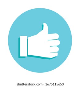 Hand is excellent badge icon. Simple glyph, flat vector of web icons for ui and ux, website or mobile application