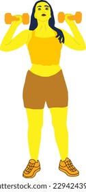 Hand exercises with dumbbells, 5 kg