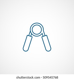 Hand Expander Blue Line Icon On White Background