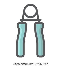 Hand expander filled outline icon, fitness and sport, Hand grip sign vector graphics, a colorful line pattern on a white background, eps 10.