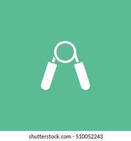 Hand Expander Flat Icon On Green Background