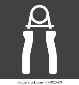 Hand expander glyph icon, fitness and sport, Hand grip sign vector graphics, a solid pattern on a black background, eps 10.