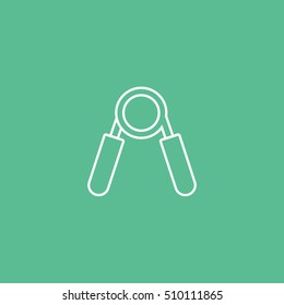 Hand Expander Line Icon On Green Background