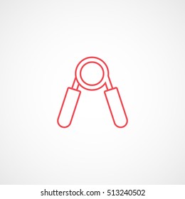 Hand Expander Red Line Icon On White Background