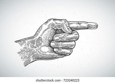 Hand Extended Index Finger Drawn Graphical Stock Vector (Royalty Free ...