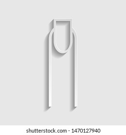 Hand with extended pointing finger sign. Paper style icon. Illustration.