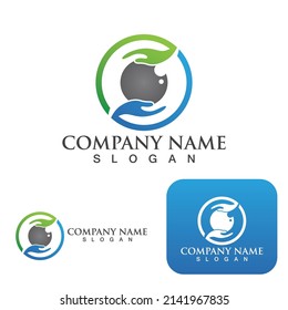 Hand Eye Care vector logo design