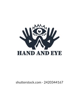 Hand and Eye Logo Design Vintages Minimlist