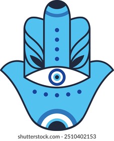 Hand with eye symbol. Tribal oracle mystery sign