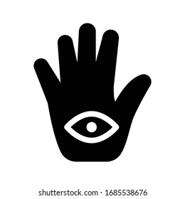 hand eye vector glyph flat icon 