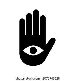 hand with eye vector icon element