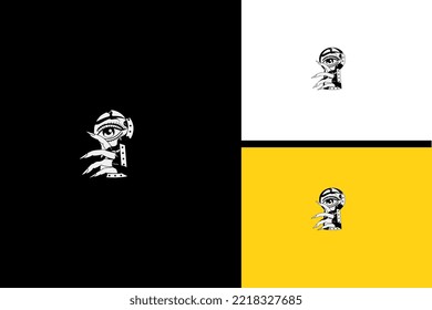 hand and eye vector line art design