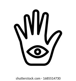 hand eye vector thine line icon 
