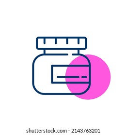 Hand or face cream jar icon. Pixel perfect, editable stroke icon