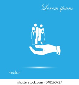 hand and family graphic design , vector illustration