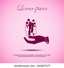 hand and family graphic design , vector illustration