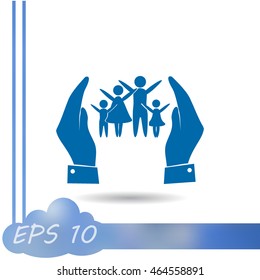 Hand and family icon
