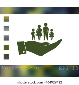 Hand and family icon