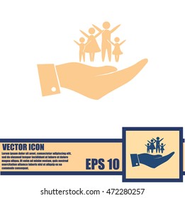 Hand and family icon