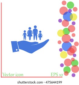 Hand and family icon