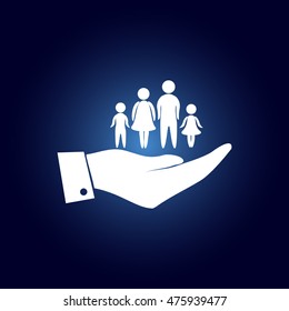 Hand and family icon