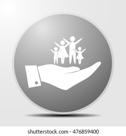 Hand and family icon