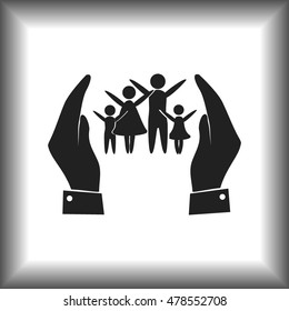 Hand and family icon