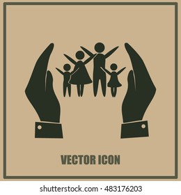 Hand and family icon