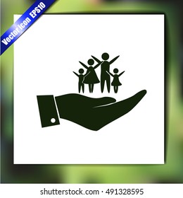 Hand and family icon